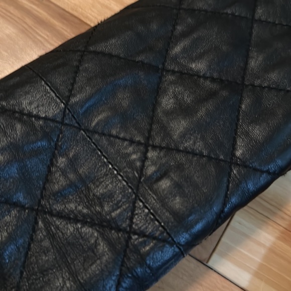 Club Monaco Carolina Italian Wool Pea Coat Lamb Leather sleeves Black size XS - Picture 8 of 13